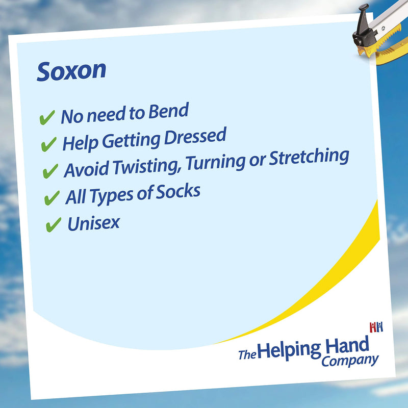[Australia] - The Helping Hand Company Soxon Sock Aid - Fabric Sock Aid Tool and Stocking Applicator - Easy to Use Sock Puller Aid for Elderly, Disabled, Pregnant Women, Arthritis and Hip Recovery, White Single 