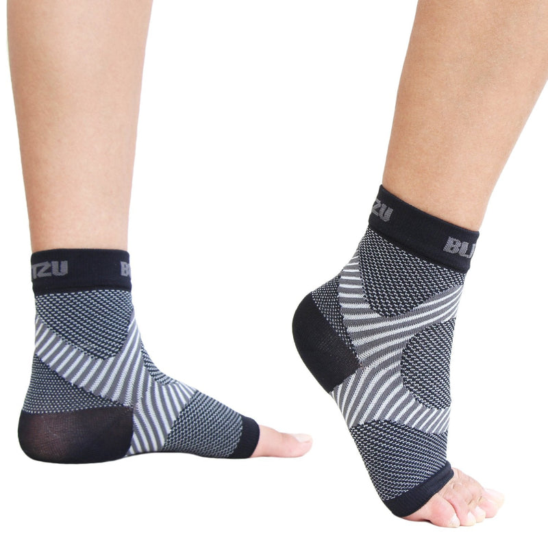 [Australia] - Ankle Brace Foot Compression Sleeve Open Toe Compression Socks Women Planter Fasciated Brace Compression Sock Night Splint For Plantar Fasciitis Women Achilles Tendonitis Brace For Women Black L-XL Large/X-Large (1 Pair) 