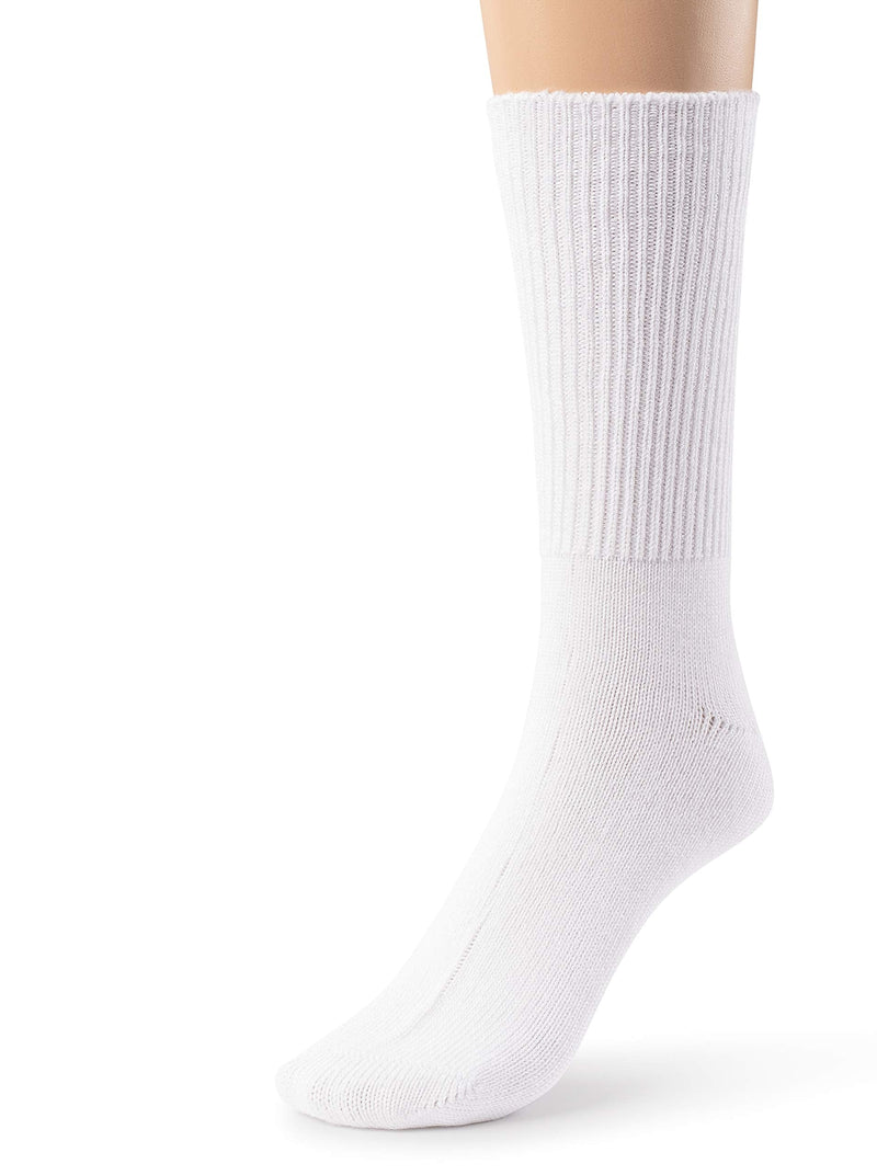[Australia] - Silky Toes 3 or 6 Pack Men’s Bamboo Diabetic Seamless Soft Non-Binding Crew Socks, Also Available In Plus Sizes 9-11 White- 6 Pairs 