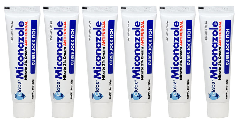 [Australia] - Globe Miconazole Nitrate 2% Anti fungal Cream | Cures Most Athletes Foot, Jock Itch, Ringworm | 1 OZ Tube (6 Pack) 