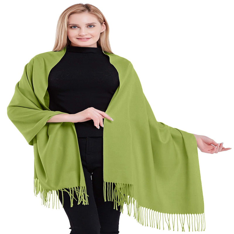 [Australia] - Thick Solid Colour Design Cotton Blend Shawl Scarf Wrap Stole Throw Head Wrap Face Cover Pashmina CJ Apparel NEW Lime Green 