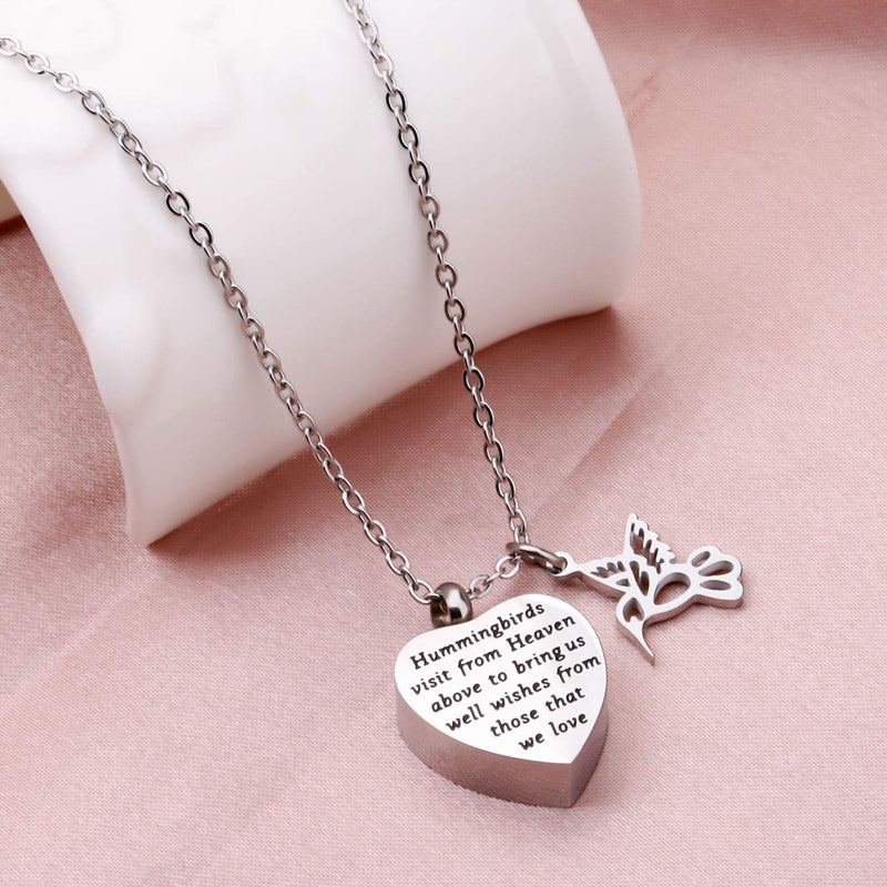 [Australia] - HOLLP Hummingbirds Cinerary Casket Cremation Pendant Necklace Humming Bird Lover Gift for My Love Wishes Jewelry Hope Gift 