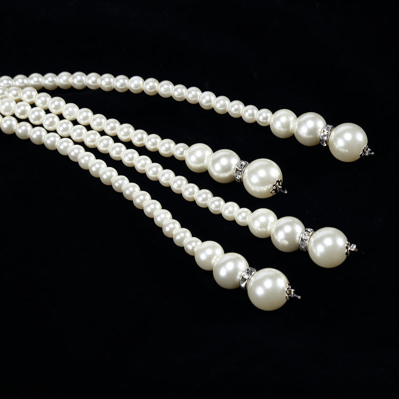 [Australia] - BABEYOND Art Deco Fashion Faux Pearls Necklace 1920s Flapper Beads Cluster Long Pearl Necklace for Gatsby Costume Party Z-Knot Pearl Necklace*2 + 59" Necklace*1 