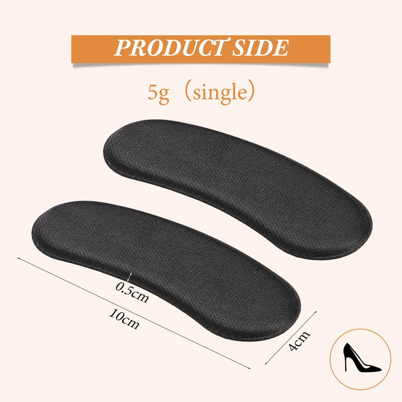 [Australia] - 4 Pairs Heel Grips Heel Shoe Grip Liner Self Heel Inserts Cushion Pads Stickers Foot Care Protector Back of Heel Protector (Black, Brown) 