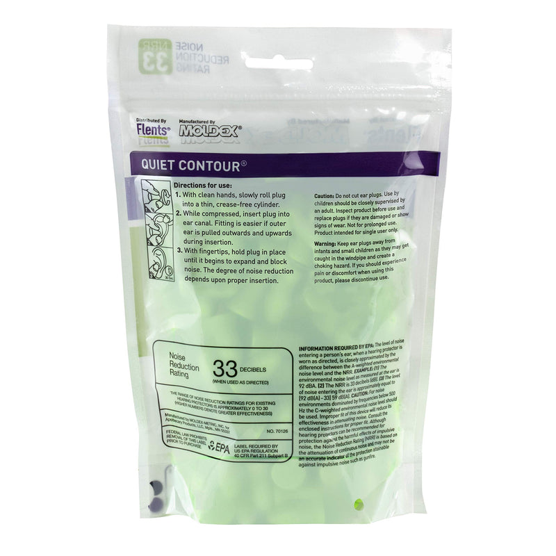 [Australia] - Flents Foam Ear Plugs, 55 Pair for Sleeping, Snoring, Loud Noise, Traveling, Concerts, Construction, & Studying, Contour to Ear, NRR 33, Green, Made in the USA 55 Pair Green 