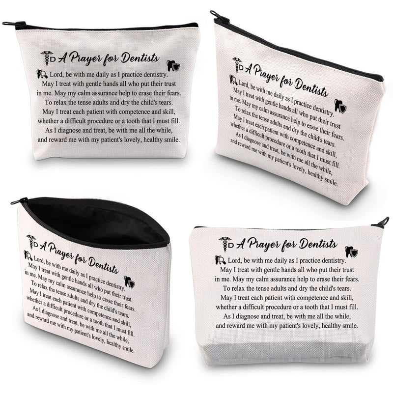 [Australia] - PLITI Dentist Prayer Gift Dentist Makeup Bag RDH Dental Zipper Pouch for Dental Hygienist Dental Assistant Gift(Dentist Prayer BU) Dentist Prayer Bu 