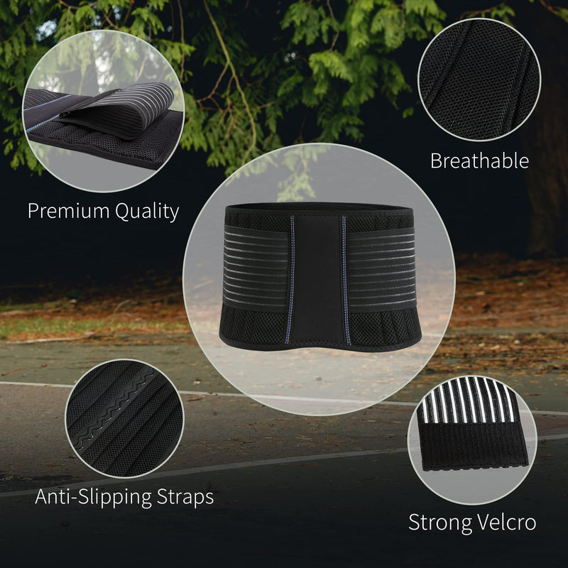 [Australia] - Back Support Belt by BraceUP for Men and Women - Breathable Waist Lumbar Support Lower Back Brace for Sciatica, Herniated Disc, Scoliosis Lower Back Pain Relief, with Dual Adjustable Straps (S/M) S/M (Pack of 1) 