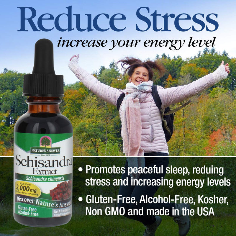 [Australia] - Nature's Answer Schisandra Berry | Super Concentrated Herbal Supplement | Helps Reduce Stress & Fatigue | Gluten-Free, Alcohol-Free 1oz 