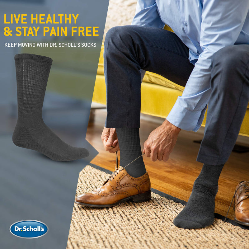 [Australia] - Dr. Scholl's Men's Diabetes & Circulator Socks Crew 7-12 4 Black 