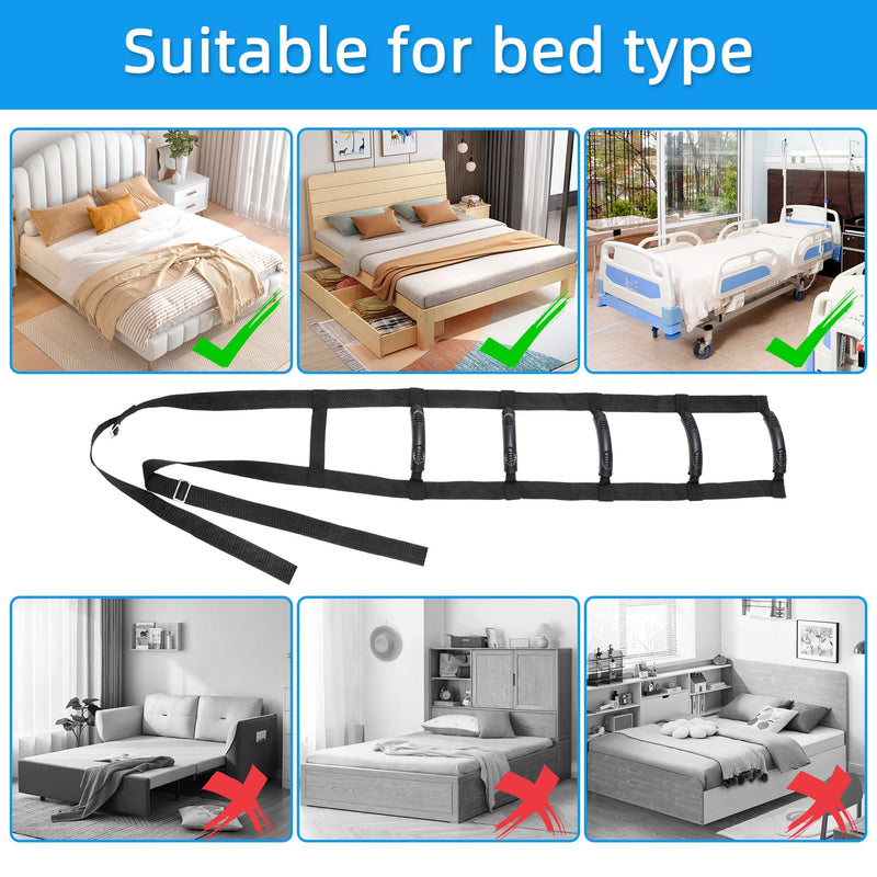 [Australia] - Adjustable Bed Ladder Assist, Bed Ladder Straps with Handles, 6 Handle Bed Ladder Straps for Adults, Elderly, Disabled. 