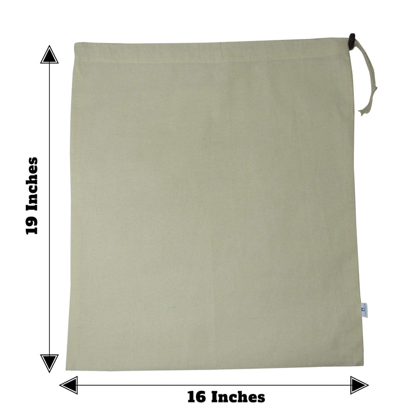 [Australia] - Set of 4 Pure Cotton Dust-Proof Drawstring Breathable Multipurpose Storage Bags Pouch by Hell Blues Large (19"x 24") 4 Pack 