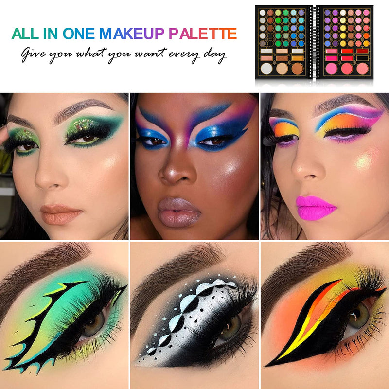 [Australia] - Makeup Pallet Eyeshadow, DE’LANCI Just Dancing Cute Makeup Palette Set, Pro 78 Colors Eyeshadow Pallet Set Matte Shimmer Eye Shadow Lip Gloss Contour Blush Powder Highlighter All In One Makeup Pallet 