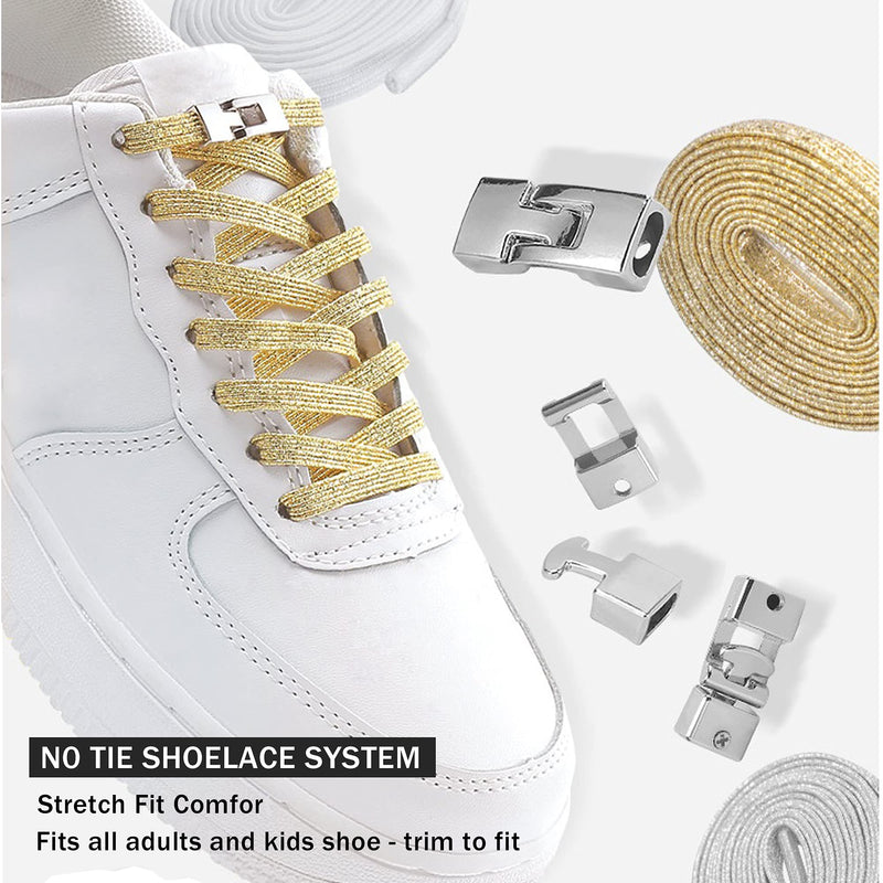 [Australia] - No Tie Shoelaces for Kids and Adults, Elastic No Tie Shoe Laces 1-black 
