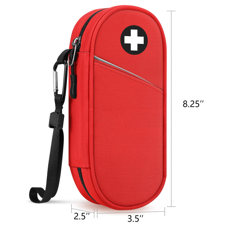 [Australia] - SITHON EpiPen Medical Carrying Case Insulated, Travel Medication Organizer Bag Emergency Medical Pouch Holds 2 EpiPens, Asthma Inhaler, Anti-Histamine, Auvi-Q, Allergy Medicine Essentials, (Red) *Red 