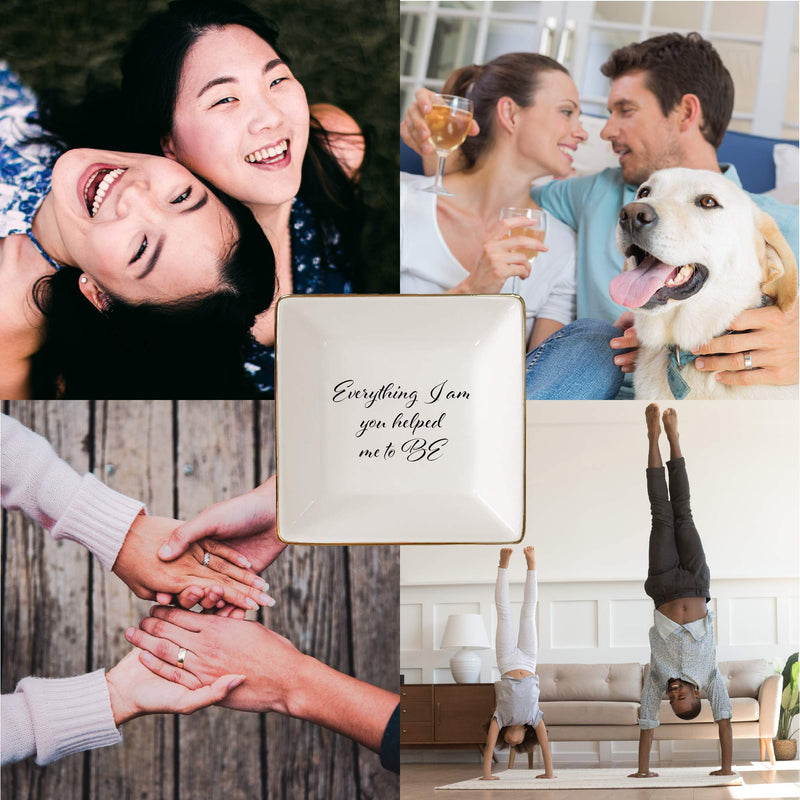 [Australia] - Everything I am You Helped Me to Be Ceramic Jewelry Dish or Ring Holder – Perfect for Mom, Grandma, Friend, Teacher, or Loved One by Simply Charmed 