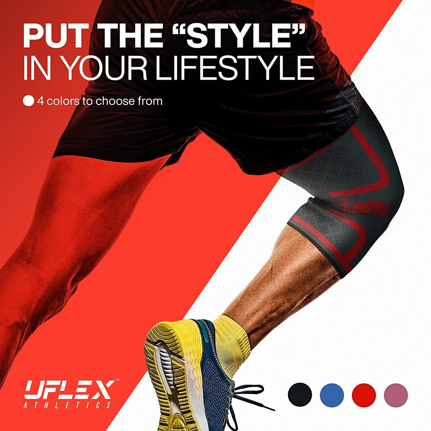 Uflex Athletics (Medium) Knee Compression Sleeve Support for Running,  Jogging, Sports, Joint Pain Relief, Arthritis and Injury Recovery-Single  Wrap Red M