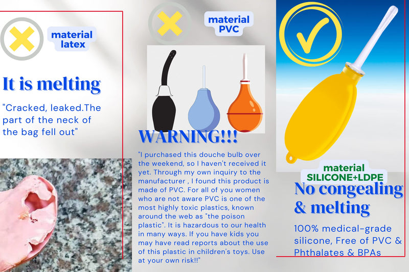 [Australia] - RVDKBULB New Silicone Douche Bag with Storage Bag, Pocket Size - Great for Travel, 24 Fl Oz Capacity, Yellow 