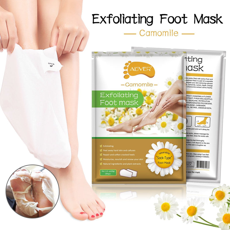 [Australia] - 3 Pairs Chamomile Foot Exfoliating Mask, Foot Peel Mask, Foot Peeling Away Calluses and Dead Skin Remover Repair Rough Heels, Foot Peeling Mask 