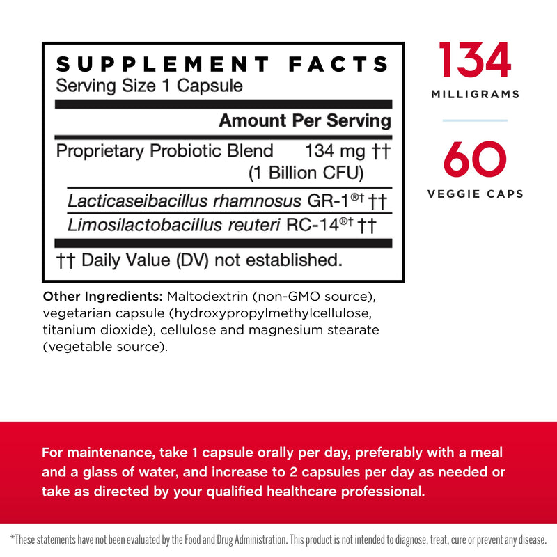 [Australia] - Jarrow Formulas Fem-Dophilus - 1 Billion Organisms Per Serving - 60 Veggie Capsules - Women’s Probiotic - Urinary Tract Health - Up to 60 Servings 1 Billion CFU 60 Count (Pack of 1) 