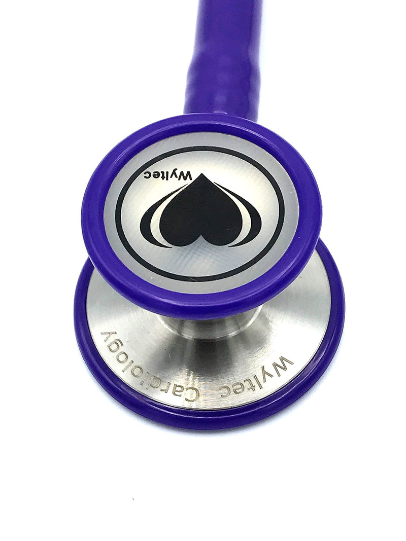 [Australia] - Wyltec Deluxe Cardiology Stethoscope dual head Stainless Steel Premium quality chestpiece Soft eartips Latex Free Two tubes in one design for the clearest sound transmission. (Purple) Purple 