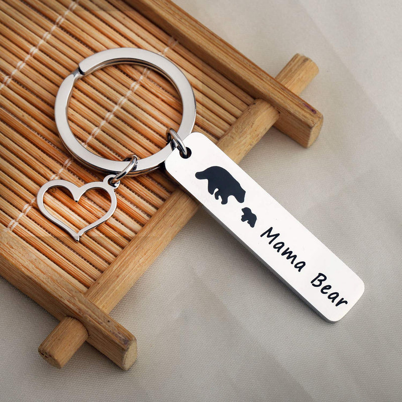 [Australia] - BAUNA Mama Bear Keychain Bear Family Keychain with Cubs Bear Jewelry for Mother Wife Grandma 1 cub 