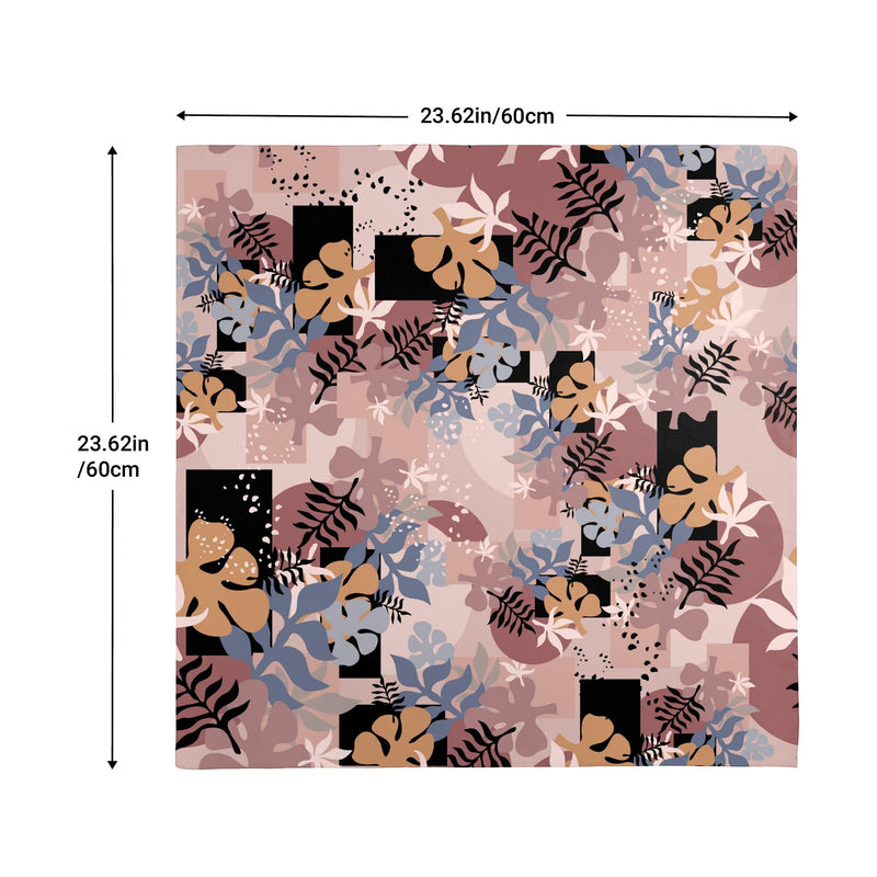 [Australia] - Square Satin Silk Scarf For Women Bandana Hair Scarves Night Sleeping Headscarf 23.62x23.62 Inch Beautiful Floral 