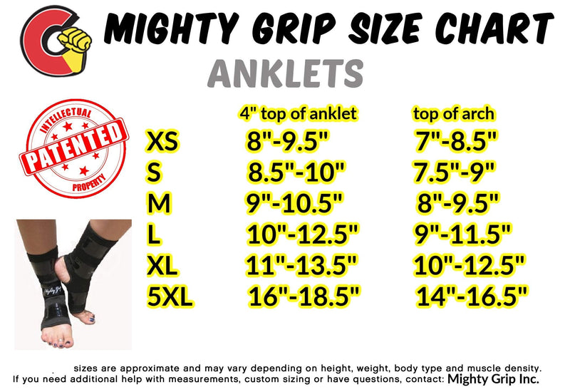 [Australia] - Mighty Grip Black Pole Dancing Ankle Protectors with Tack Strips for Gripping The Pole (1 Pair) Large 