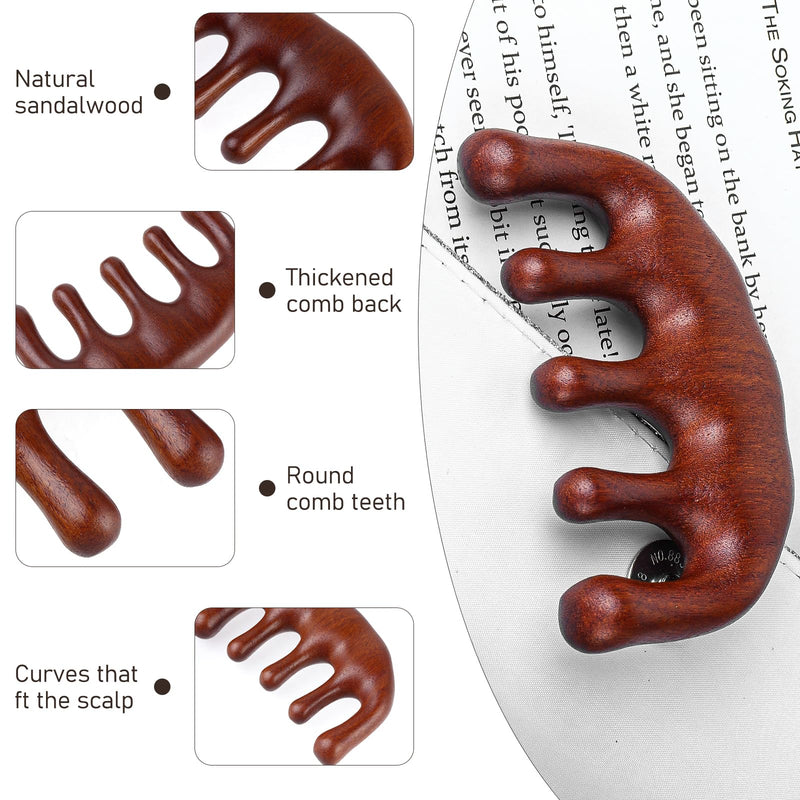 [Australia] - Amaxiu Wooden Massage Comb, Sandalwood Head Scalp Comb No Static Wide Tooth Comb for Head Scalp Scalp Stimulator Comb Gua Sha Comb Body Massage Tool for Men Women(Style-A) Style-A 