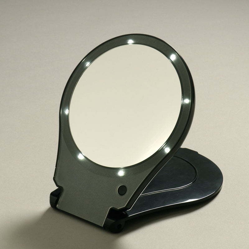 [Australia] - Floxite 5x Magnifying 360 Degree Lighted Home & Travel Mirror - Black 