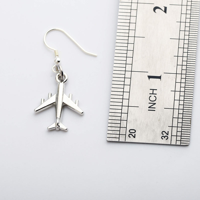 [Australia] - FUSTYLE Airplane Necklace Aircraft Pendant Flight Attendant Jewelry Pilot Gifts for Aviation Traveler Airplane earring 