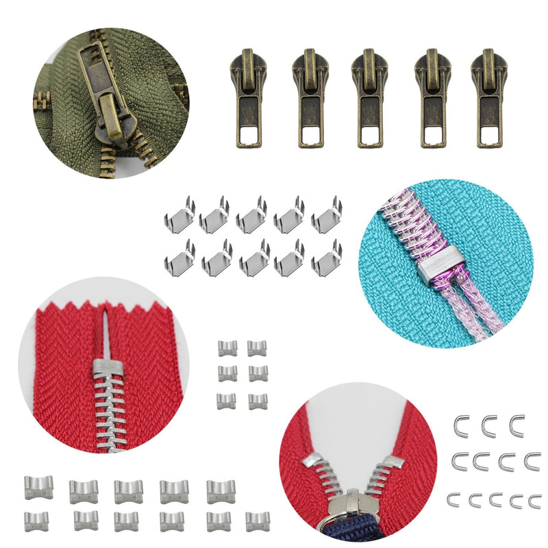 [Australia] - YaHoGa 143 PCS Zipper Repair Kit Zipper Replacement with Install Plier for Bags, Jackets, Tents, Backpacks, Sleeping Bag 