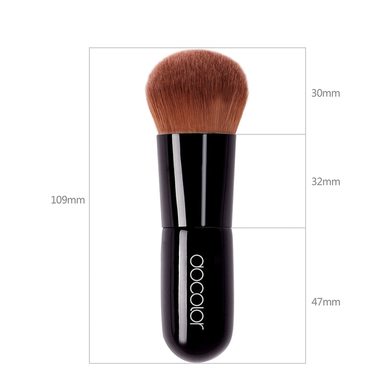 [Australia] - Docolor Kabuki Foundation Face Powder Brush Portable Makeup Cosmetic Tool（Black） Black 