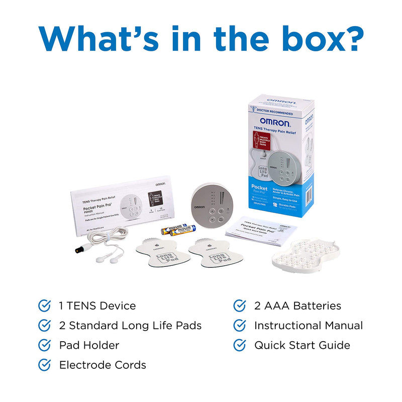 [Australia] - OMRON Pocket Pain Pro TENS Unit Muscle Stimulator, Simulated Massage Therapy for Lower Back, Arm, Foot, Shoulder and Arthritis Pain, Drug-Free Pain Relief (PM400) 