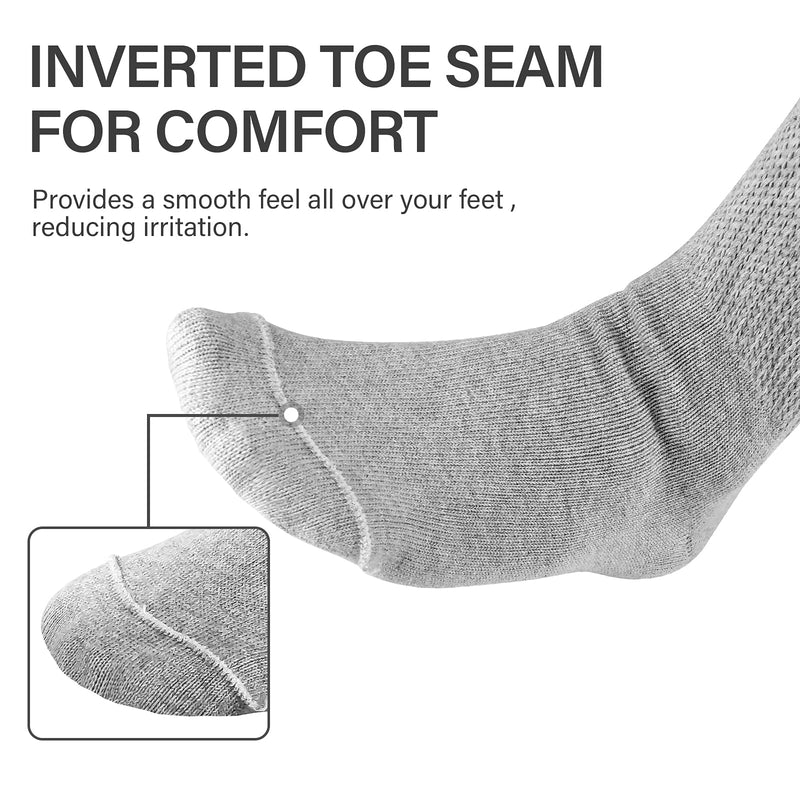 [Australia] - NOVAYARD Non Slip Diabetic Socks Wide Neuropathy Socks Edema Bariatric Hospital Socks 3 Pairs Gray 