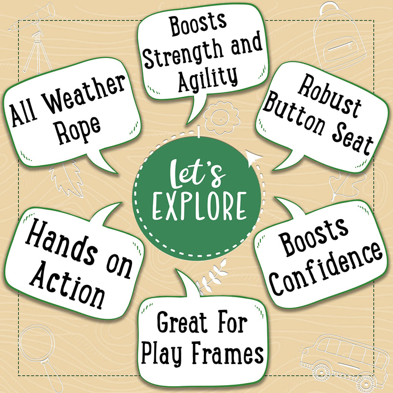 [Australia] - Jaques of London Button Swing Set | Outdoor Garden Swing Seat | Kids Outdoor Play Equipment | Kids Garden Swing | Since 1795 