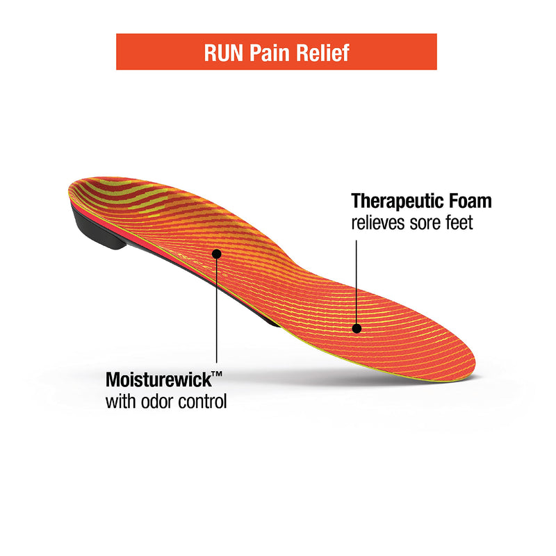 [Australia] - Superfeet Run Pain Relief - Foam and Carbon Fiber Shoe Insoles - Arch Support for Plantar Fasciitis - 11.5-13 Men / 12.5-14 Women Tangerine 