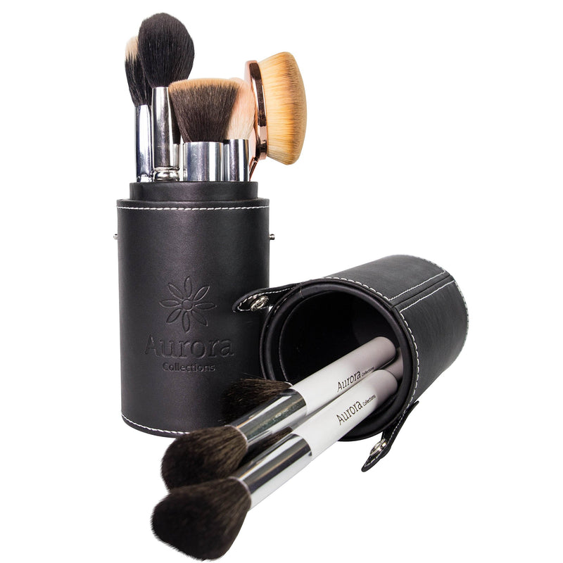 [Australia] - Makeup Brush Holder (JUMBO) by The Aurora Collections, 100% Sat Guar, Large Design Serves Multiple Needs - Travel Jewelry Case, Pencil Case/Holder, Toiletry Bag - Protective Hard Leather Cup! 