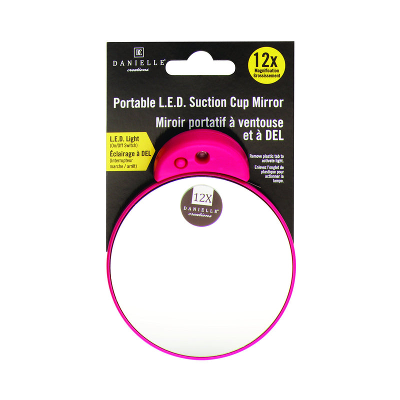 [Australia] - Danielle Creations 12x Magnification Travel Sized Mirror, Black/pink, 0.15 Pound 