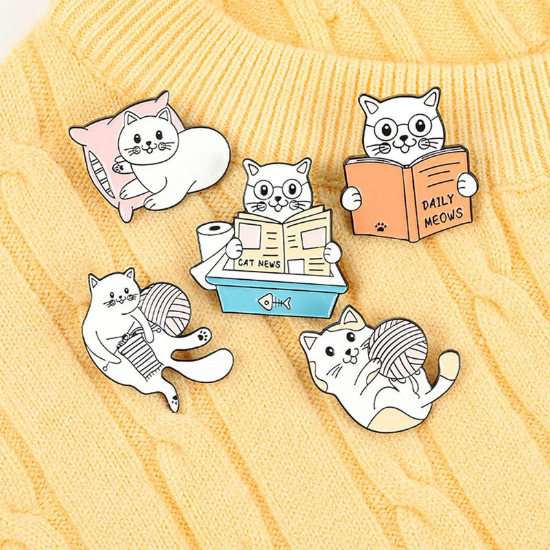 [Australia] - MeliMe Funny Enamel Brooch Pin Set Cute Cartoon Brooches Lapel Pins Badge for Kids Children Jean Bag Clothes Decoration 01 