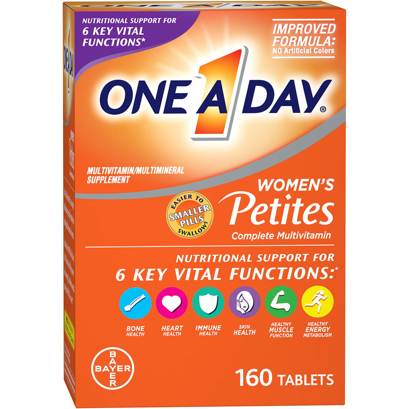 [Australia] - One A Day Women’s Petites Multivitamin,Supplement with Vitamin A, Vitamin C, Vitamin D, Vitamin E and Zinc for Immune Health Support, B Vitamins, Biotin, Folate (as folic acid) & more, 160 count 