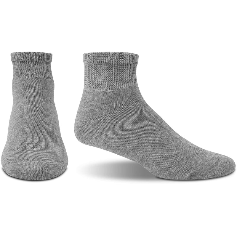 [Australia] - Doctor's Choice Diabetic Socks for Men, Seamless Crew Socks with Non-Binding Top, 4-Pairs, Large 10-13 & X-Large 13-15 Grey/Quarter Large (4 Pair) 