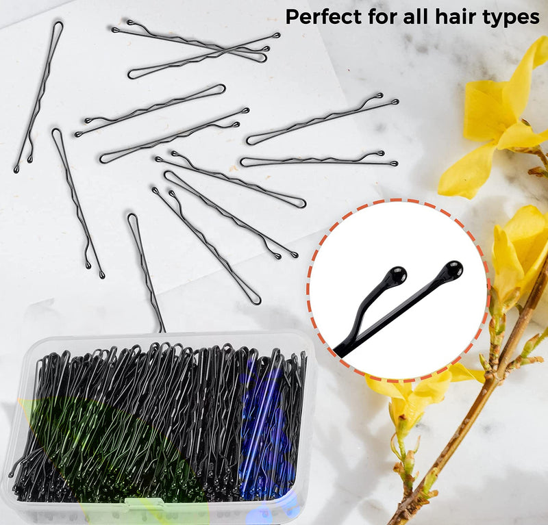 [Australia] - Black Hair Pins 100 Pcs Black Bobby Pins Black Hair Grips Kirby Grips Hair Pins for Buns, Bun Pins with Box Great Hair Grips for Thick Hair grips black Pins (5cm)… 100 Black Bobby Pins 5CM 