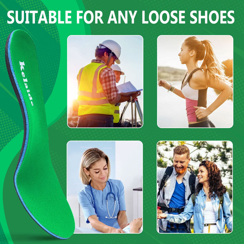 [Australia] - Kelaide Arch Support Insoles for Women & Men, Orthotic Shoe Inserts for Flat Feet, Plantar Fasciitis, Foot Pain, Overpronation(8-8.5 Women/6-6.5 Men) Green 8-8.5 Women/6-6.5 Men 