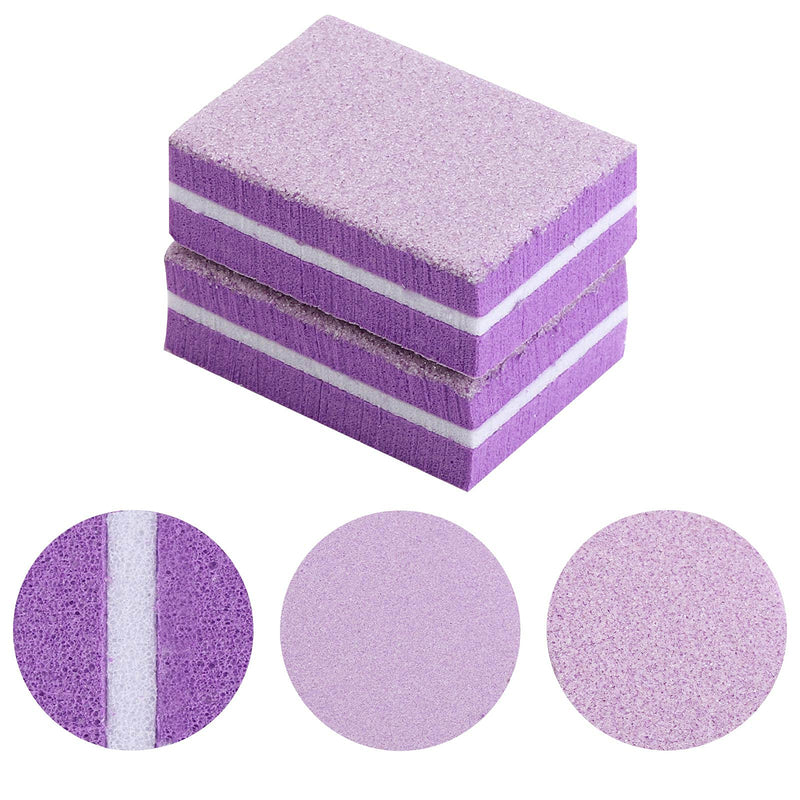 [Australia] - 50 Pcs Mini Buffers for Nails 180/100 Grit Mini Nail Buffer Purple Nail Buffers for Natural Nails 50-purple 