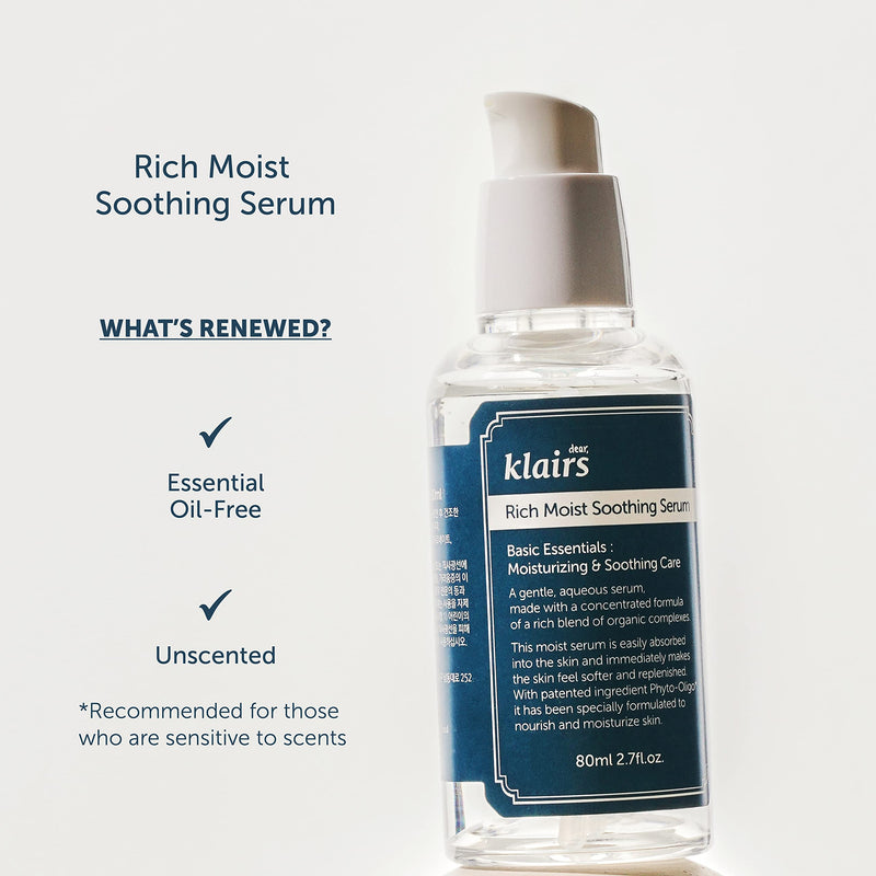 [Australia] - [Dear Klairs] Rich Moist Soothing Serum 2 7 fl oz 80 ml, Instant absorption, Non-greasy, hydration, cooling, basic care, unscented, Renewal 