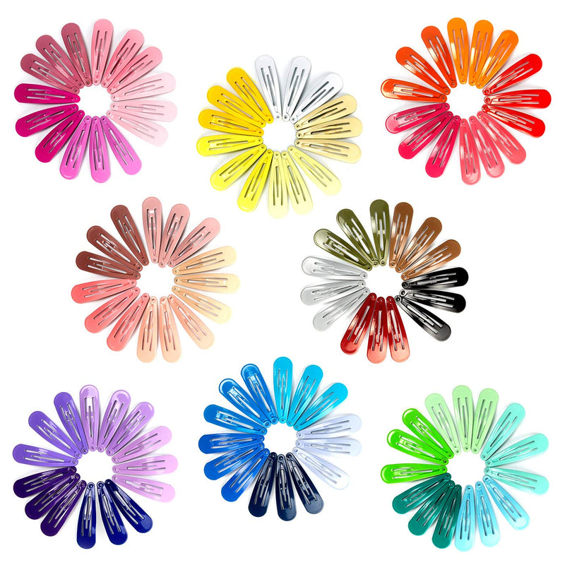 [Australia] - 120Pcs Snap Hair Clips, 2 Inch Metal Barrettes in 40 Assorted Color, No Slip Cute Solid Candy Color Hair Accessories for Girls, Women, Kids Teens or Toddlers 