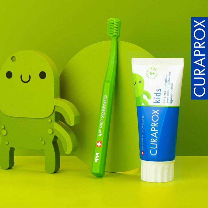 [Australia] - Curaprox Children's Toothpaste CS Kids Mint, 60ml - Toothpaste for Kids 6 + Years with 1,450 ppm Fluoride - SLS Free, Microplastic Free & Triclosan Free Kids Toothpaste. 