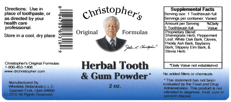 [Australia] - Christopher's Original Formulas Herbal Tooth and Gum Powder 2 Ounce (Pack of 1) 