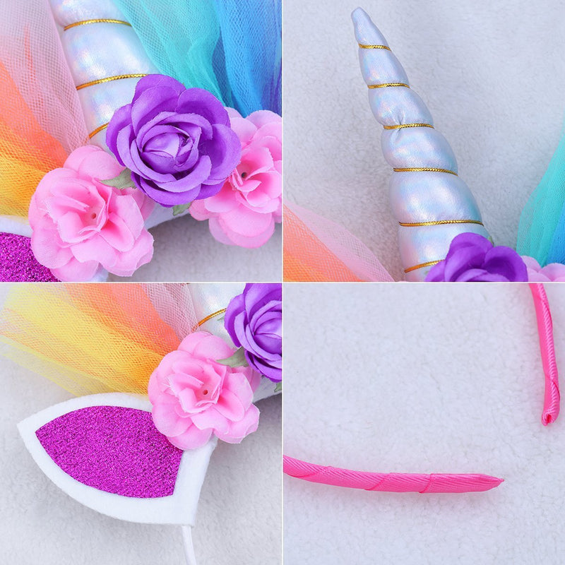 [Australia] - Frcolor Unicorn Headband Hair Accessories With Ears for Halloween Party, Pack Of 4 