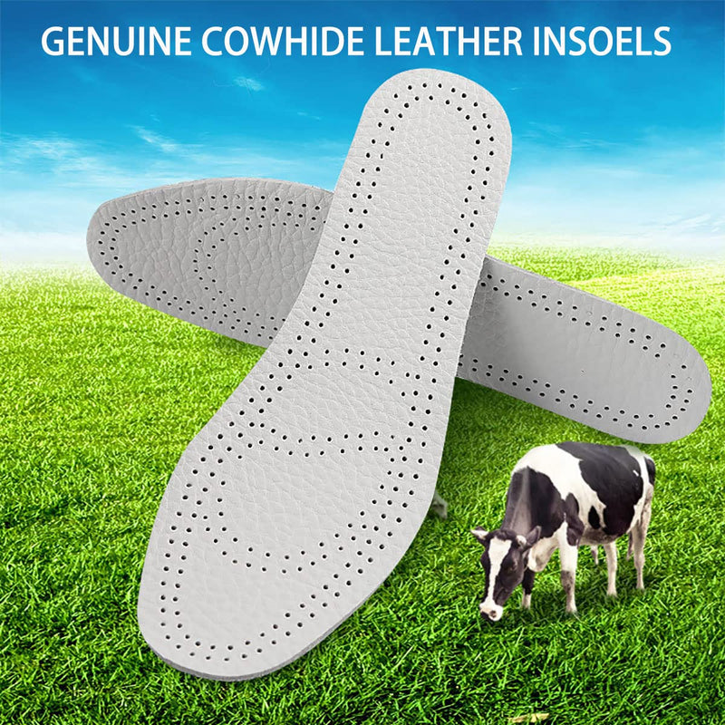 [Australia] - Leather Insoles for Women Boot Inserts Nonslip Shoe Pads for Men Thin Leather Soles of Shoe for Odor Eaters Black Leather Inserts for Men (3 Pairs/ Mens 7-7.5 / Womens 9-9.5 M US) 3 Pairs/Mens 7-7.5 / Womens 9-9.5 M US 